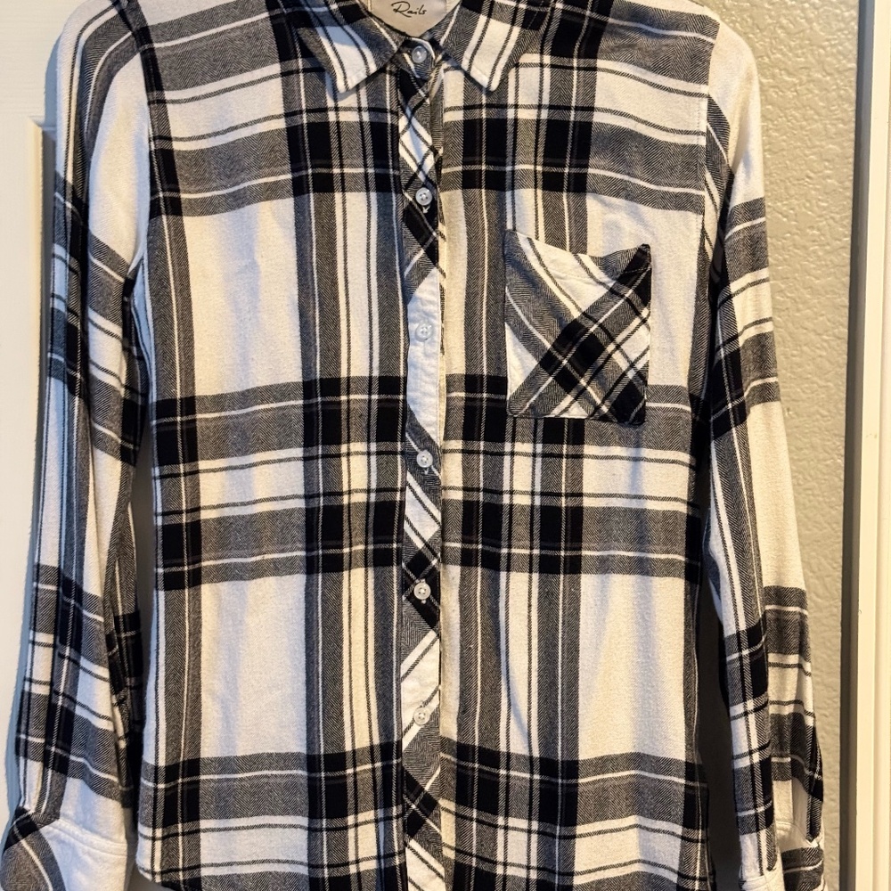 Rails Flannel Shirt XS Black/White